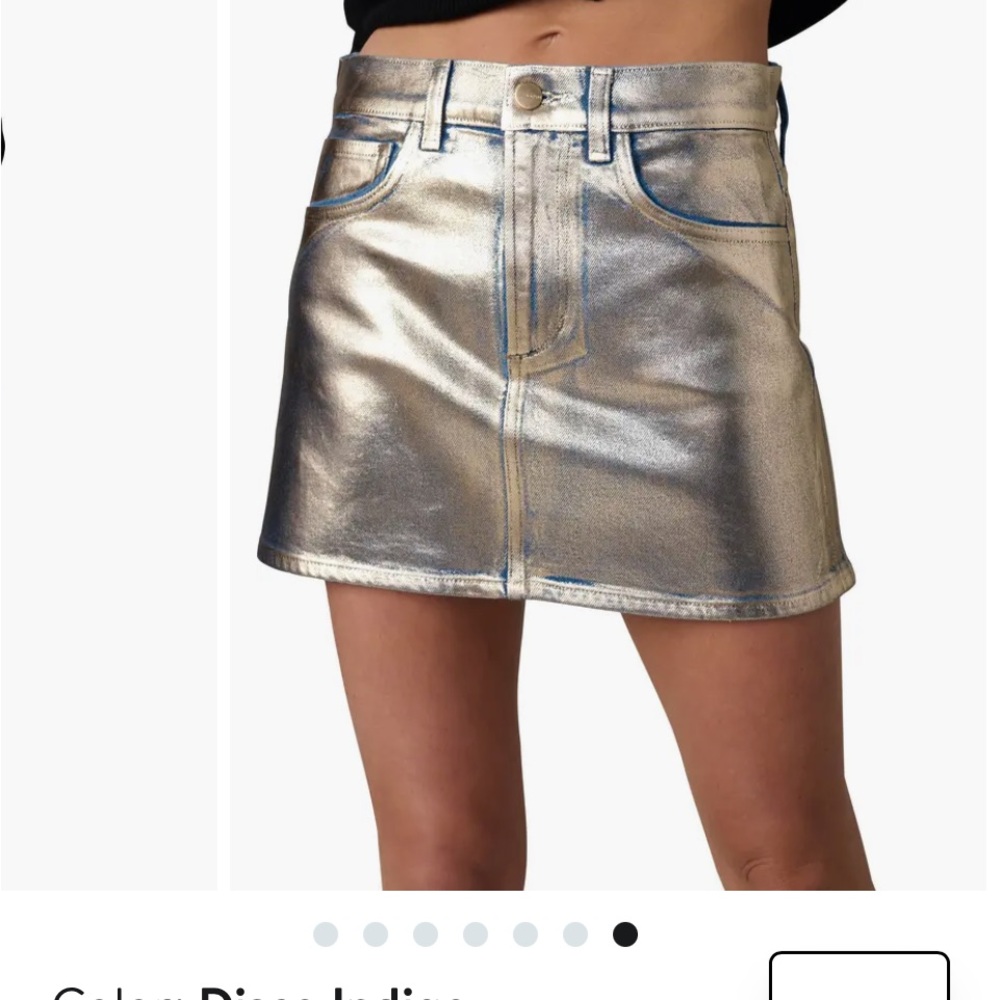 New The Tessa Metallic Denim Miniskirt